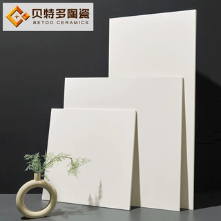 纯白色哑光瓷砖600*600乳白色米黄色卫生间墙砖全瓷灰色柔光砖