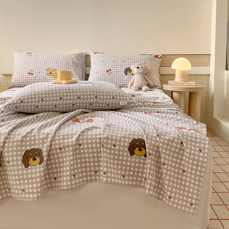 Nueva clase A algodón floral viejo y grueso sábana gruesa de una sola pieza de algodón puro 100 ropa de cama individual de dormitorio de primavera y verano de tres piezas