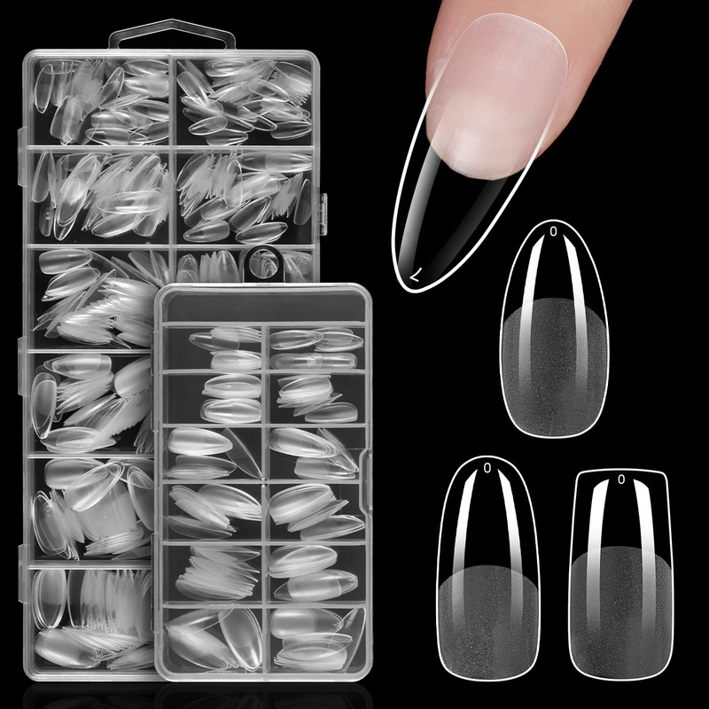 120/600 pieces, new European and American style, transparent semi-matte almond-shaped, ultra-thin, seamless, and no-cut nail tips for cross-border sales 120/600 pieces, new European and American style, transparent semi-matte almond-shaped, ultra-thin, seamless, and no-cut nail tips for cross-border sales