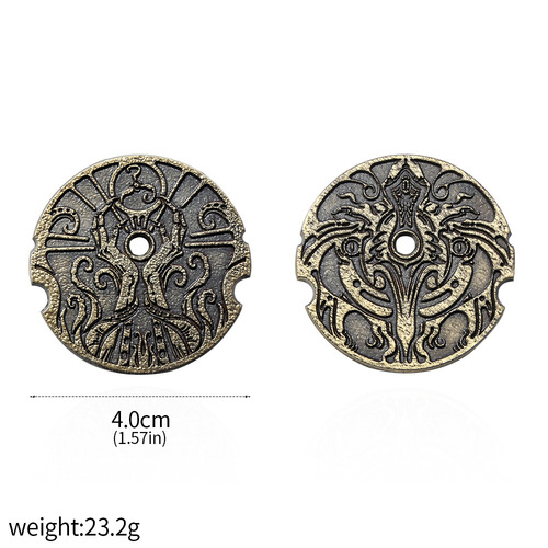 Demon Hunter board game Cthulhu Yellow King Hastur's Eye badge game currency fantasy metal coin