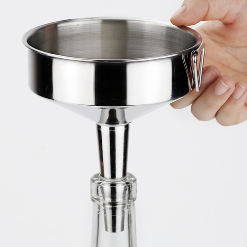 Non-magnetic stainless steel refueling small funnel with filter household small diameter wine leak kitchen oil pourer small oil leak