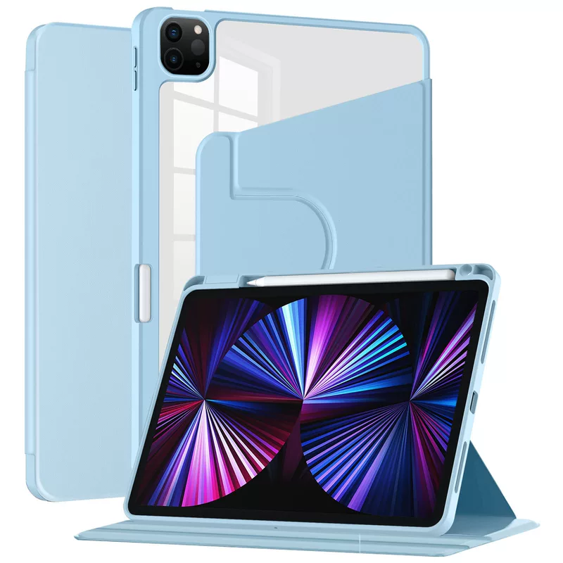 Защитный чехол для iPad 9 10.2, поворот на 360°, акриловый PRO 11 с отделением для стилуса, плоский кожаный чехол 12.9, партия