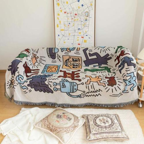 Doodle Sofa Cover American Style Korean Style Single Sofa Cover Dust Cover Decorative Throw Pillow Cover