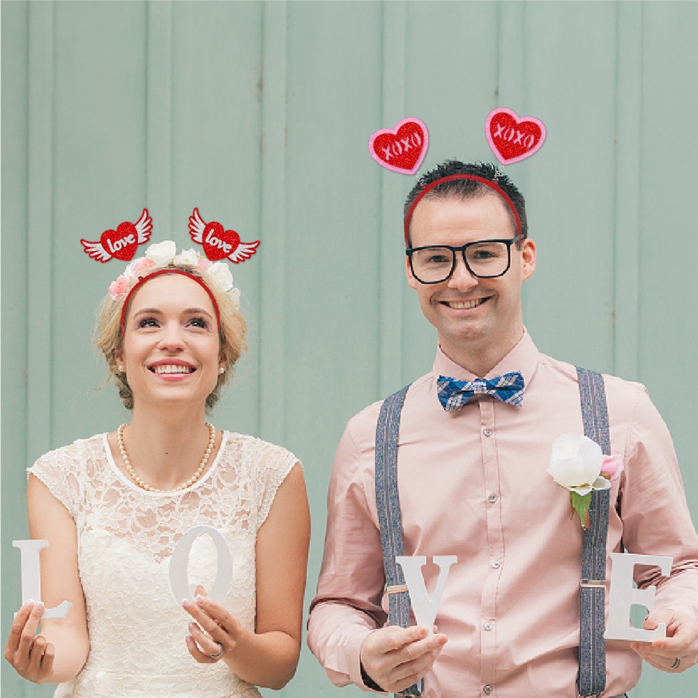 Nueva diadema de decoración de fiesta de San Valentín de Amazon, ambiente de amor rosa, accesorios de fotografía de decoración de San Valentín