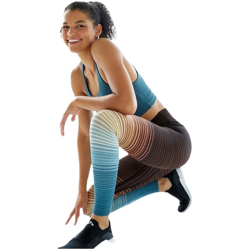 Comercio exterior europeo y americano pantalones de rayas de moda transfronteriza ropa de yoga mujeres corriendo deportes fitness pantalones cortos de secado rápido fábrica al por mayor