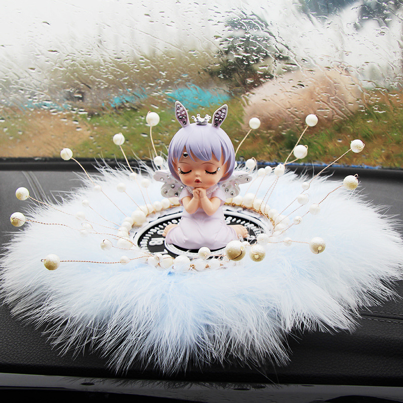 Adornos de coche Annie de diamantes adornos de coche ángel resina linda niña de dibujos animados interior del coche regalo de cumpleaños