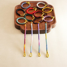 金刚结手工编织渐变色钥匙扣五彩指环汽车包包饰品配件古风小挂件