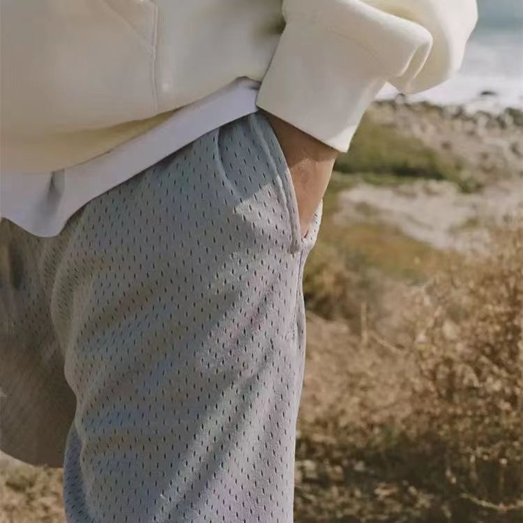 Shorts pantalones cortos de malla de seda de hielo de verano para hombres pantalones cortos sueltos transpirables de secado rápido pantalones cortos casuales deportivos para hombres