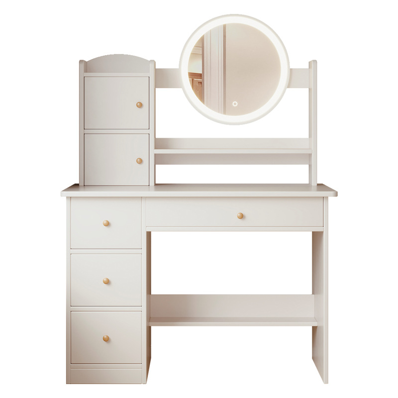 Comedor de vestir dormitorio simple y moderno 2024 nuevo lujo dormitorio principal pequeño tipo de casa mesa de maquillaje espejo gabinete de almacenamiento en uno