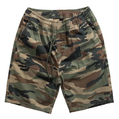 Workwear camouflage cargo shorts summer mid-length loose 5-pocket casual construction outdoor pants for men