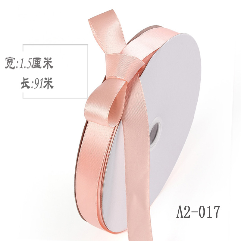 1,5 cm cinta de poliéster arco DIY cinta de la boda flores caja de regalo de frutas ropa de embalaje de satén cinta de color