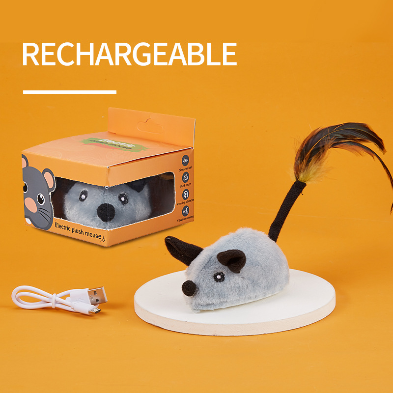 Juguete para gatos, ratón eléctrico, sonido, luz, inducción inteligente, gato divertido, simulación interactiva, juguete para gatos de peluche