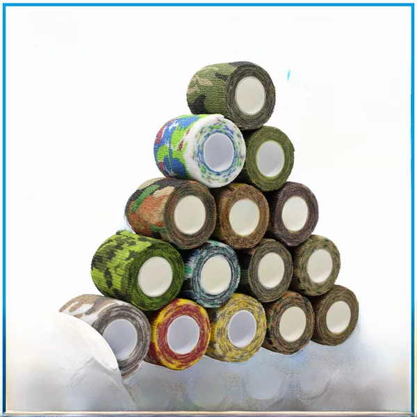 Factory direct supply non-woven outdoor camouflage camouflage bandage outdoor cycling decoration bionic elastic self-adhesive bandage