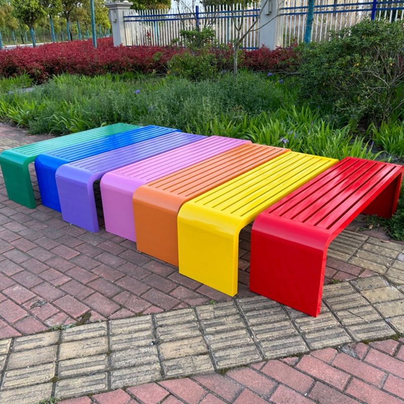 Park Chairs, Outdoor Patio Plastic-Wood Benches, Leisure Chairs, Outdoor Backrest Chairs, Square Benches, Stainless Steel Seats