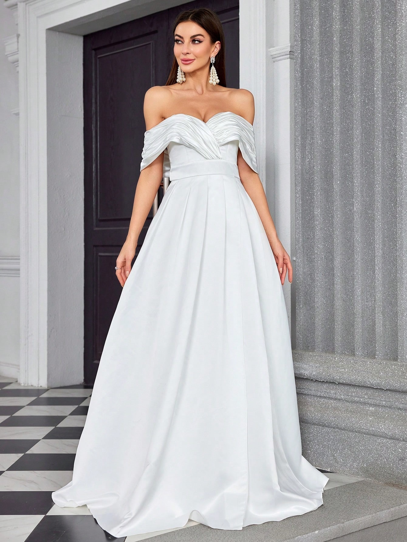 Off Shoulder Evening Dress Sexy Slit Evening Dress Elegant Light Luxury Backless Host Formal Dress Trip Shoot Dress