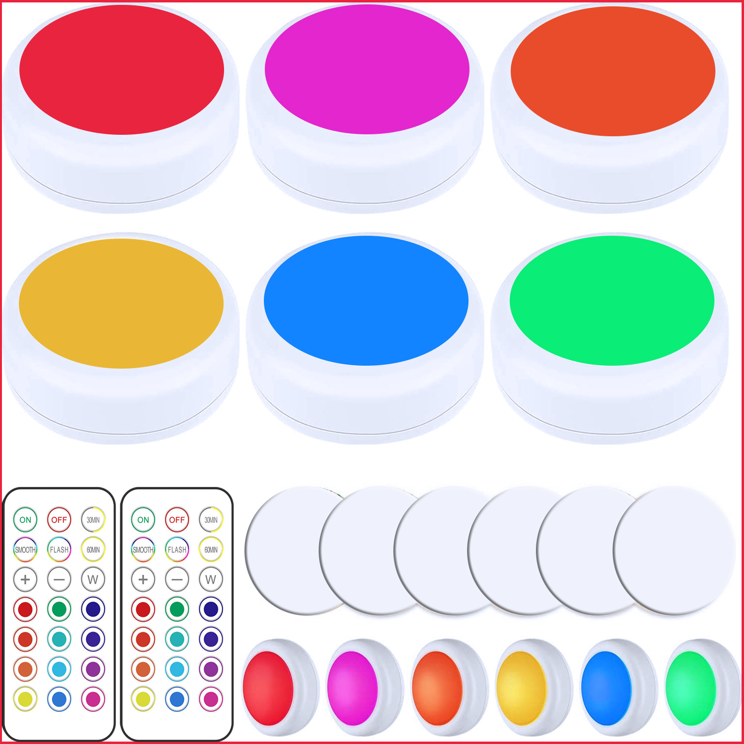 13-color remote control night light Amazon creative dimming pat light rgb infrared color remote control cabinet light