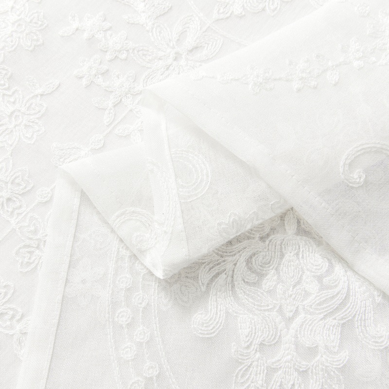 Espejo de flores de color blanco colorido cortina de ventana transparente adecuada para el balcón de la sala de estar largo flores dormitorio cortinas de comercio exterior transfronterizas