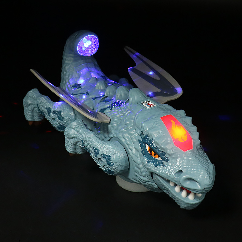 El mismo juguete de simulación de dinosaurio eléctrico universal, música de colores brillantes, luces, dragones voladores automáticos, juguetes para niños