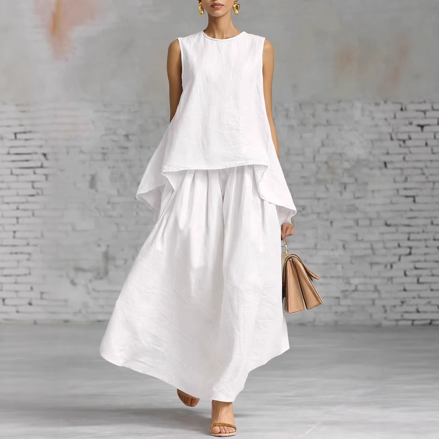 Women's Zen Inspired Linen Blend Asymmetrical Top Boho Chinese Style Loose Fit Tunic Casual Elegant Garment for Women_ecoleips.com