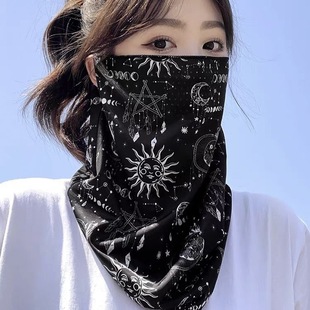 2025 Ear-Hanging Sun Protection Mask for Men, Full Face Cashew Sunshade with Holes, Neck Protection, Cycling Face Mask, Motorcycle Women's Neck and Face Mask