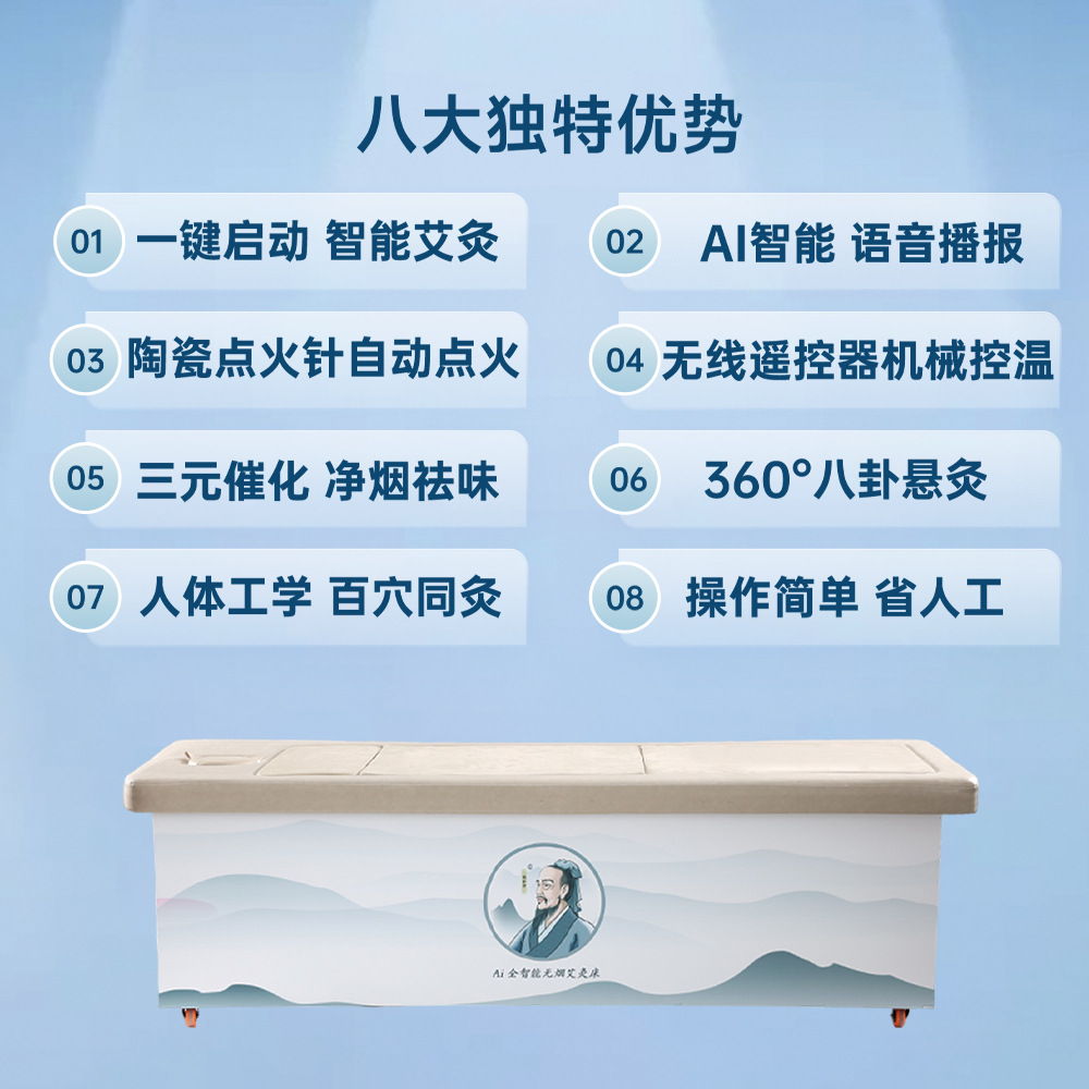 Full Body Moxibustion Bed Ai Jiu Automatic Smokeless Moxa Therapy Device for Home and Spa Use in use