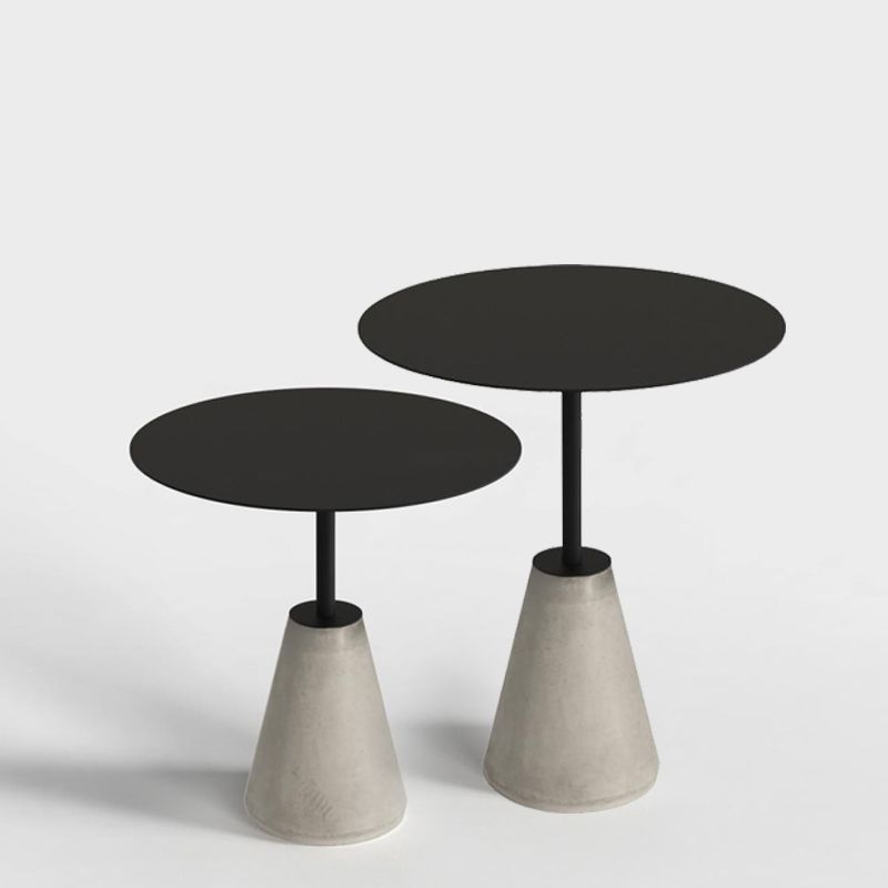 Cafe Small Round Table Coffee Table Side Table Xq Industrial Style Simple Modern Iron Small Round Table Creative Milk Tea Shop Cement