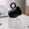 INS Creative Big Ear Cup round ear cup uneven office water cup pair Claine blue coffee milk cup
