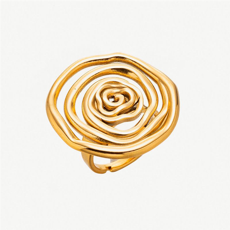 Anillo explosivo de acero inoxidable transfronterizo de Tena Mujer Amazonas Estilo ins Personalidad Todo fósforo Anillo de acero de titanio de oro de 18k ring
