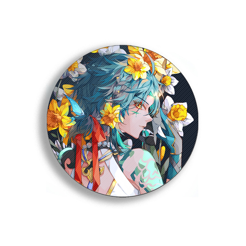 58mm Game Genshin Impact Brooch Pins Anime Badge Cosplay Yae Miko Xiao Zhongli Accessories For Clothes Backpack Decoration Gift