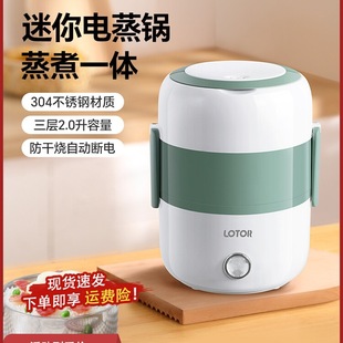 Free Shipping Little Raccoon Small Electric Steamer for Office Workers Home Steaming and Cooking All-In-One Double-Layer Portable Lunch Box Multi-Functional for One Person