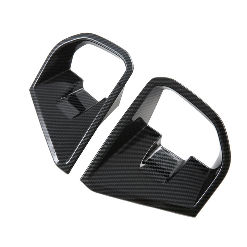 Rear Fog Light Cover Trim for Ford 23 Everest Endeavour Black Carbon Fiber