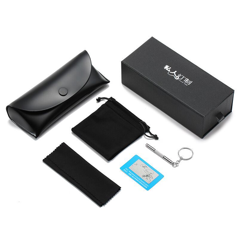 New glasses case suit in stock cover leather leather case anti-pressure sunglasses case sunglasses case printable LOGO