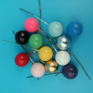 Cross-border 1 bulk 2cm2.5cm3cm4cm gold silver color ball cake decoration foam ball plug-in
