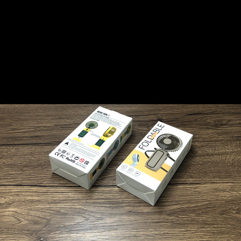 手持ちの扇風機の包装箱は白い紙の折り畳みのmini扇風機のカラーボックスを印刷して卸売りして首の小さい扇風機の紙の箱を掛けます。|undefined
