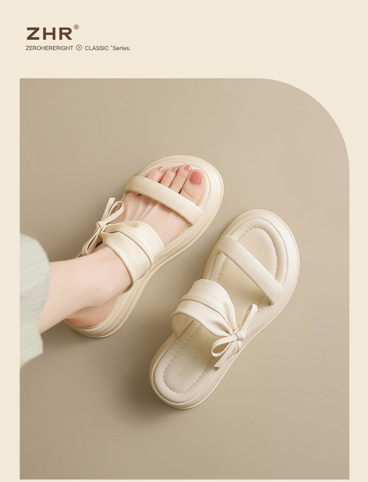 Sandal nữ quai nơ xỏ ngón phong cách tiên nữ — CE19 màu mơ chi tiết 13