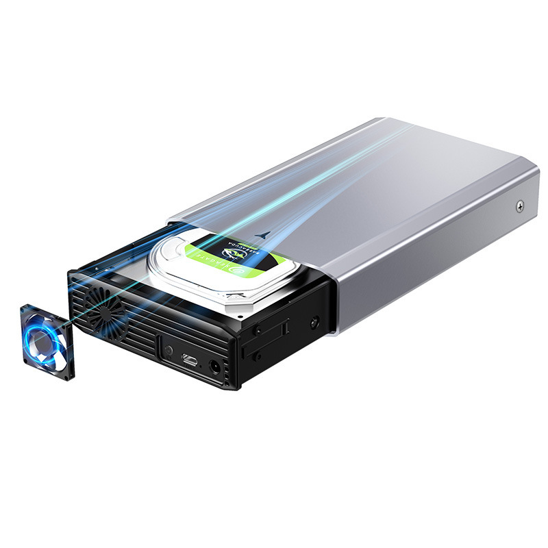 3.5inch モバイルハードドライブボックス SATA デスクトップコンピュータメカニカルソリッドステートドライブボックス TypeC3.1 ファン付き|undefined