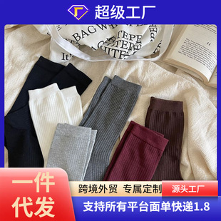Grey Socks Women's Spring and Autumn Thin Combed Cotton Japanese Solid Color Ankora Red Pile Socks Summer Stockings