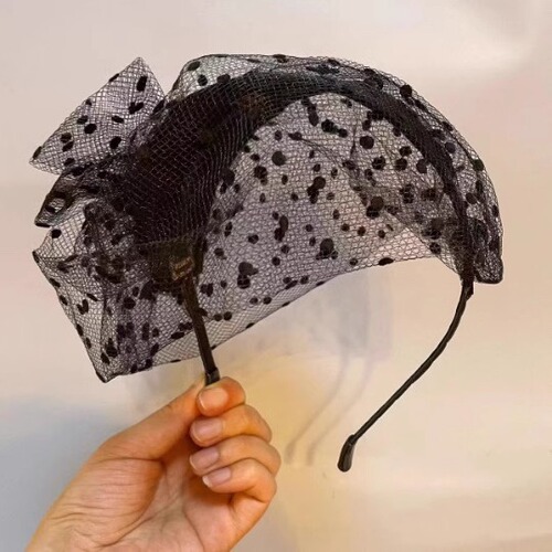 High-end headwear for women, retro style half-hat headband, versatile temperament, organza headband, small face,  new style