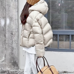 Short Hooded Puff Bread Suit Women's 2024 Winter Slimming Turtle-backed Cotton-padded Coat Other Spandex Silk Cotton Coat