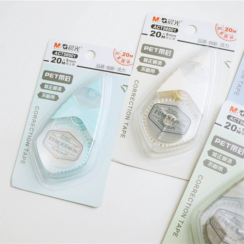 Студенческая коррекционная лента Chenguang 20 метров белого ПЭТ с сердечником для исправления неправильных вопросов исправлена гладкая коррекционная лента ACT56501
