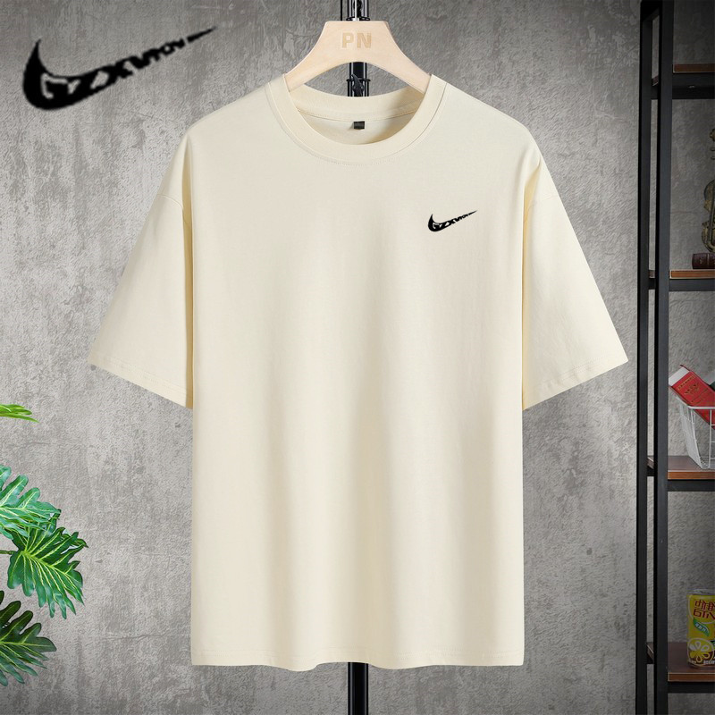 Men's 2025 Summer Short-Sleeved T-Shirts for Men and Women, Loose Trendy Brand T-Shirts, Pure Color Round Neck, Heavy Couple T-Shirt Tops