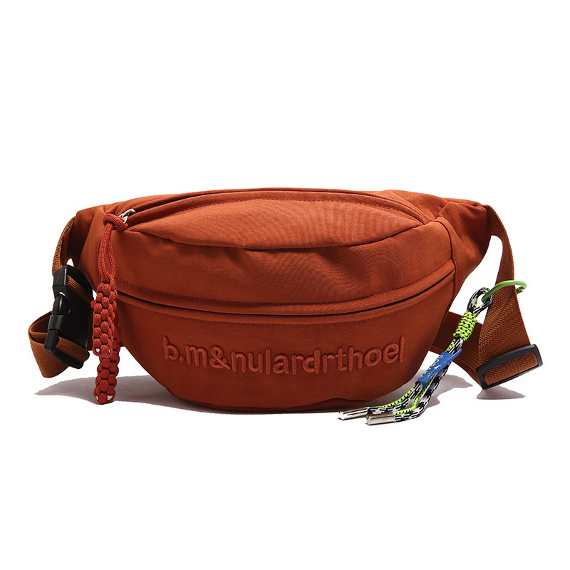 Bolsa de lona para mujeres 2025, nuevo estilo coreano de bolso de mochila deportiva casual popular, bolso de pecho de fuego, bolso de cintura de alta calidad