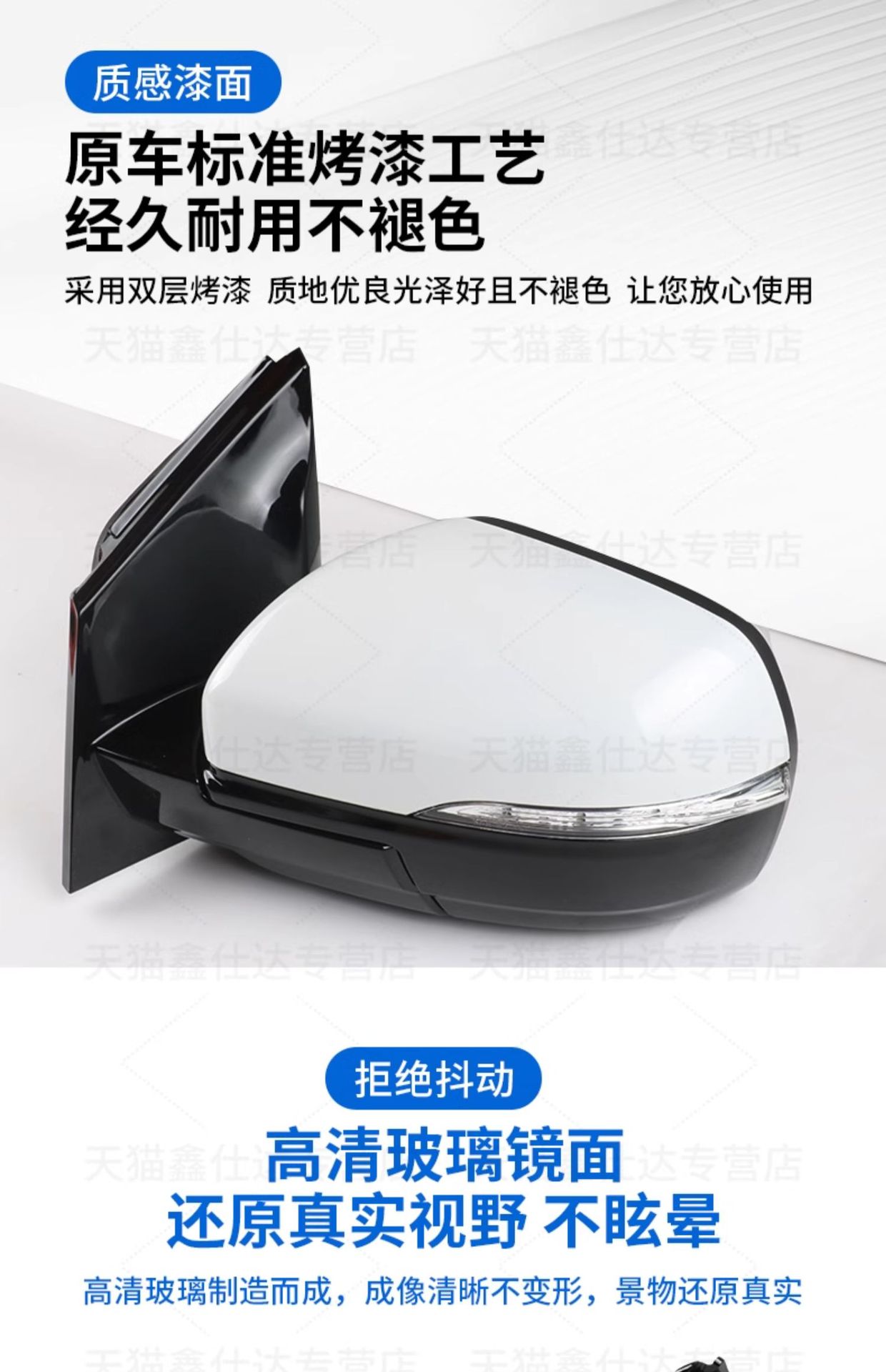 Suitable for 11-22 Ford Edge Reversing Mirror Assembly Edge Rearview Mirror Electric Foldableing Reflector