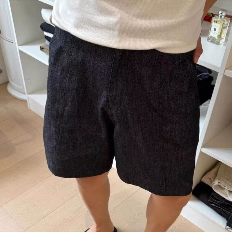 Trajes cortos para hombres delgados negocios británicos de color sólido versátil pantalones rectos de cinco puntos comercio exterior transfronterizo al por mayor transpirables de verano