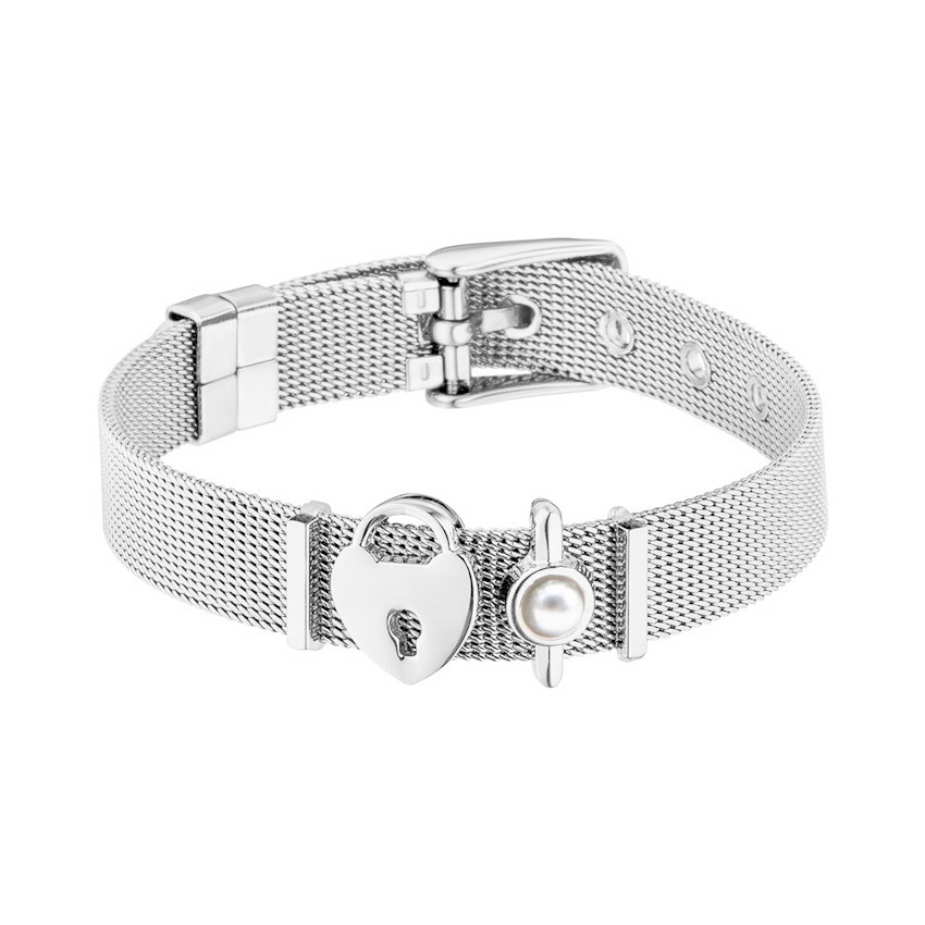 Vente En Gros Bracelet En Acier Inoxydable Plaqué Or Véritable Bracelet D&#39;amour Simple Lettre De Couple display picture 9