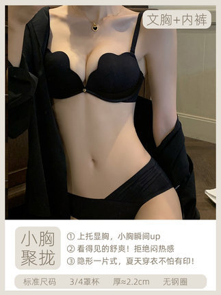 Pecho pequeño empuja hacia arriba el sujetador de soporte superior sin costuras Cat Claw Cup ropa interior inalámbrica belleza espalda cómodo ajuste sujetador traje 2230
