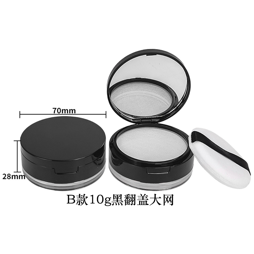 Materiales de embalaje para polvos sueltos en stock: caja dispensadora de polvo suelto ultrafina con tapa abatible y malla elástica grande, para 8g, 15g, 20g.