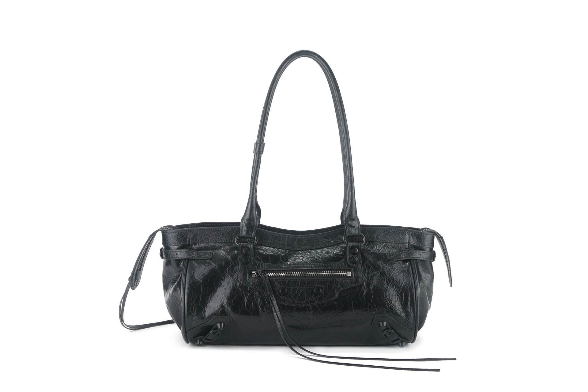 Baja East-West Spicy Girl Studded Motorcycle Shoulder Bag Women's Retro Commuter Large Capacity Handbag - Thumbnail 6
