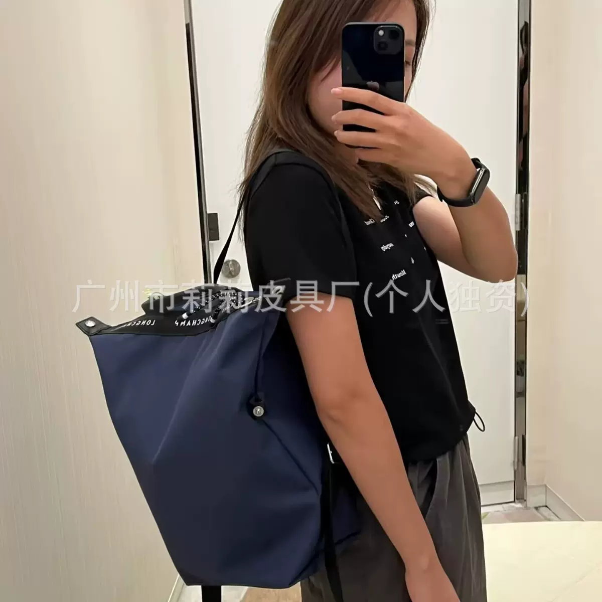 现货2024新款环保尼龙双肩包大容量手提电脑背包休闲款男女通用