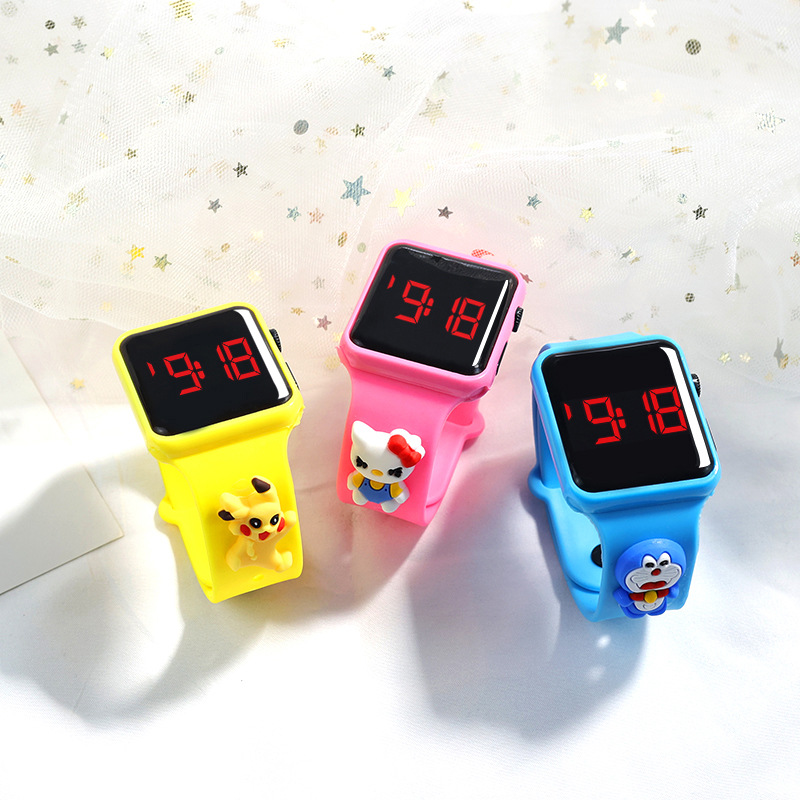 hot new square doll led electronic watch sport touch cartoon hand ring watch wholesale